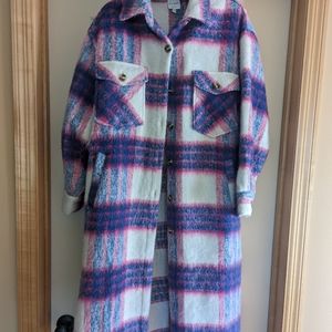 Pink and Blue long flannel jacket